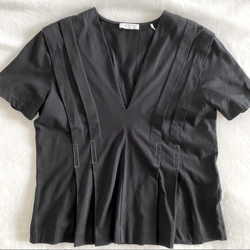 NWOT Sandro Paris structured black top